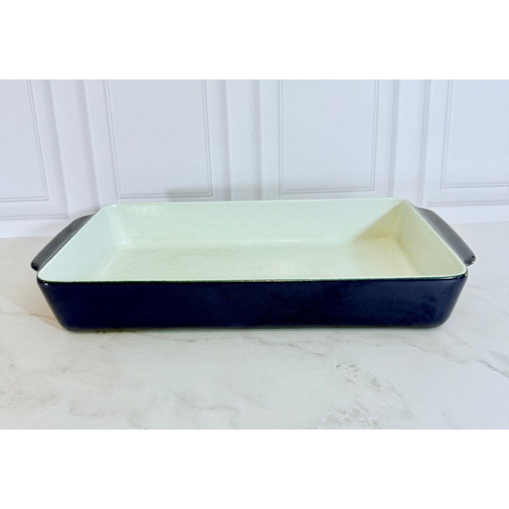 Vintage Copco Denmark D2 Blue Enameled Cast Iron Baking Dish Michael Lax Design